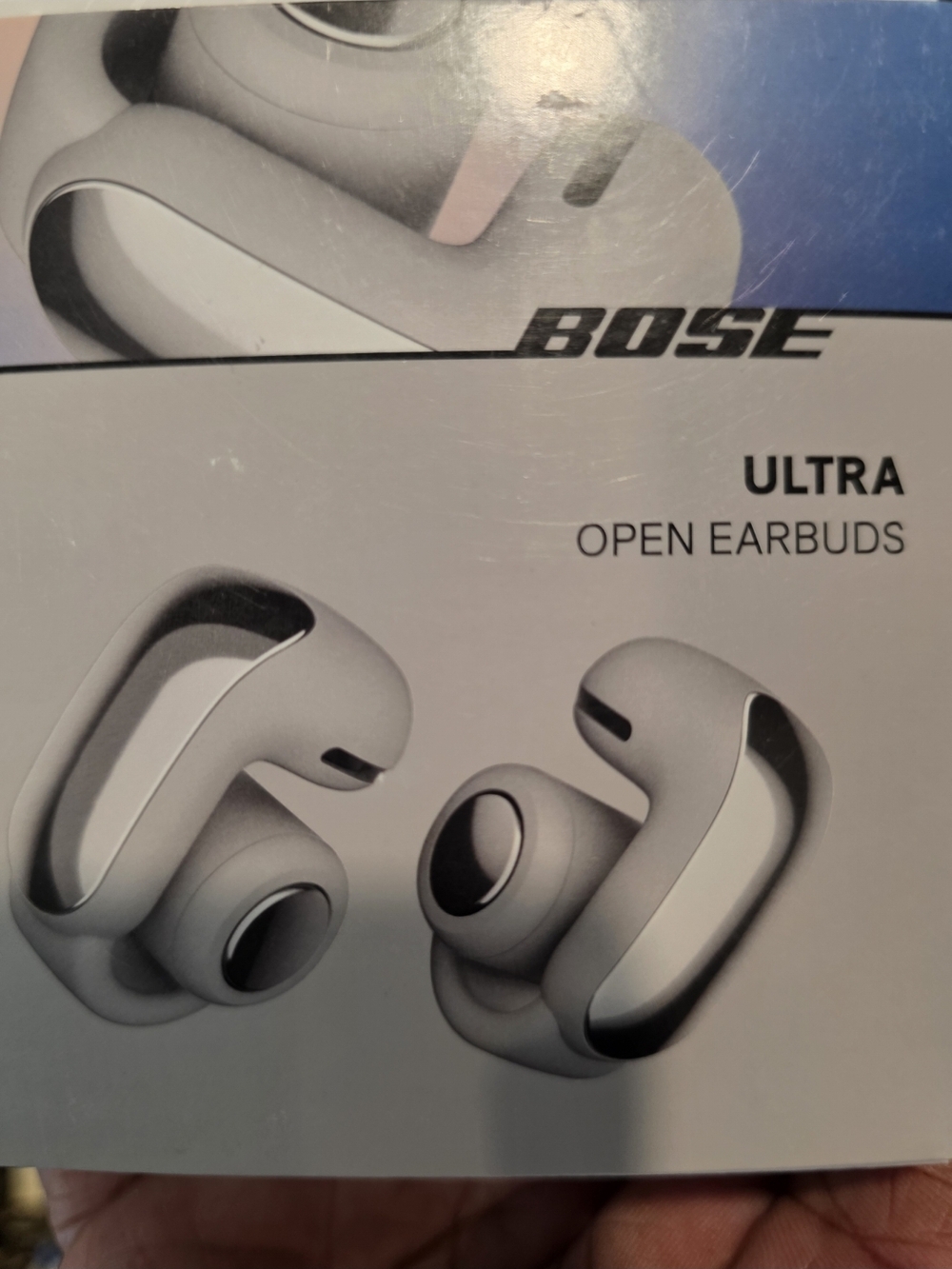 Bose Ultra Open Earbuds in Light Gray and Silver Accents